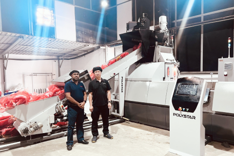 Sri Lanka'da Shredder Kırıcı Entegre Plastik Granül Makinası Kurulumu
